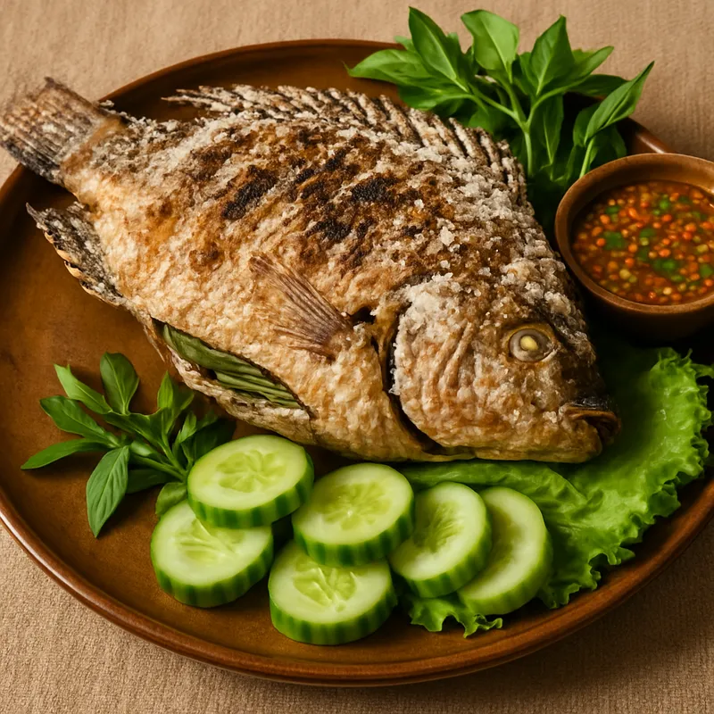 Pla Nin Yang Isan (Isan gegrillter Tilapia)