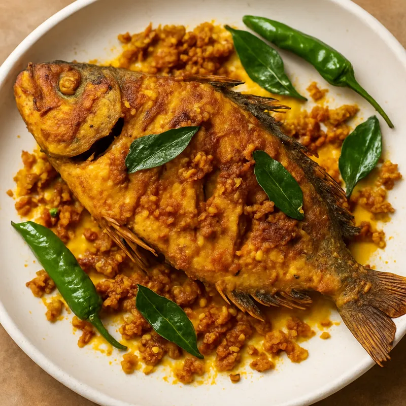 Pla Thod Kamin (Südthailändischer Kurkuma-Fisch)
