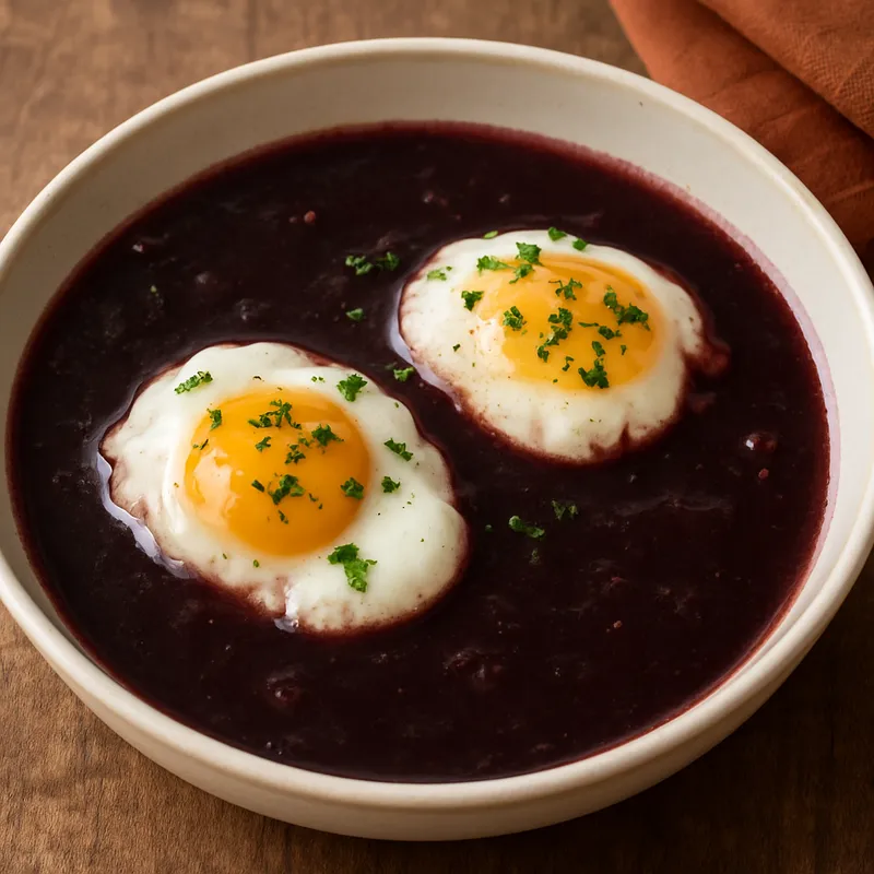 Pochierte Eier in Burgunder-Sauce