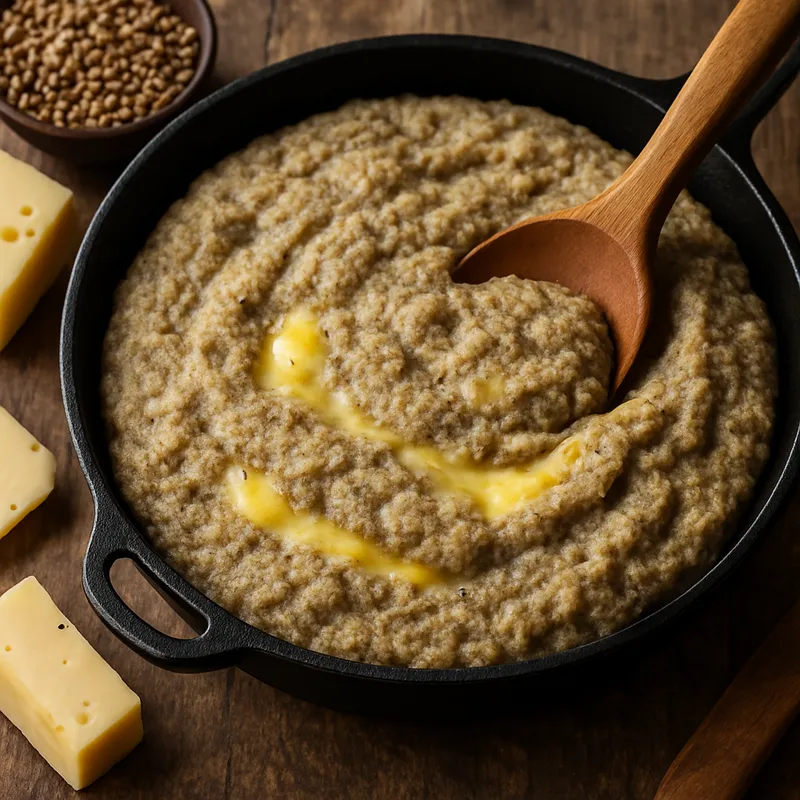 Polenta Taragna (Buchweizenpolenta mit Käse)