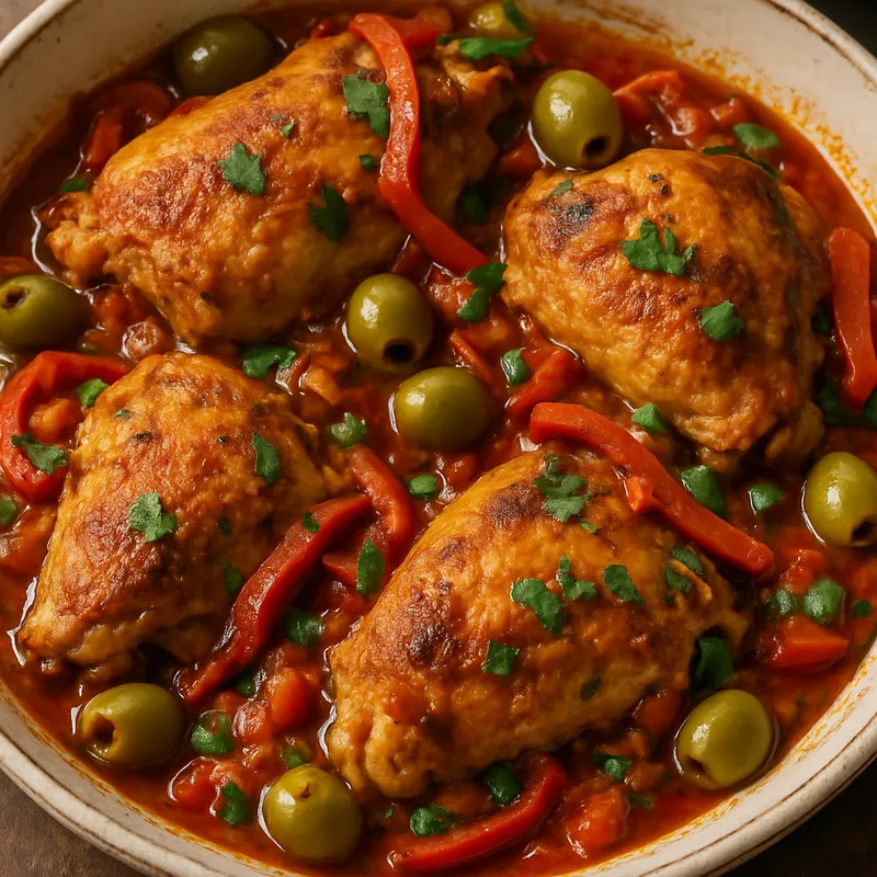 Pollo a la Veracruzana (Hähnchen auf Veracruz-Art)