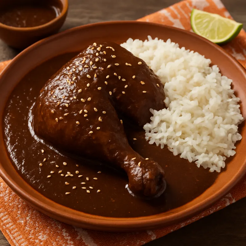 Pollo en Mole Poblano (Hähnchen in Mole-Sauce)