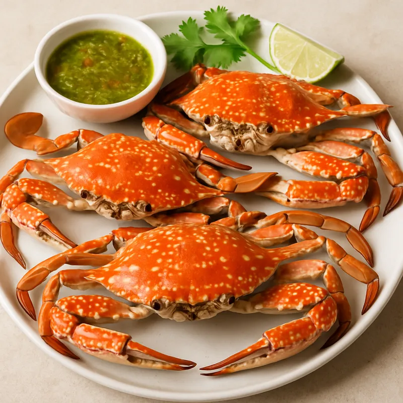 Poo Ma Neung (Gedämpfte Blaue Krabbe)