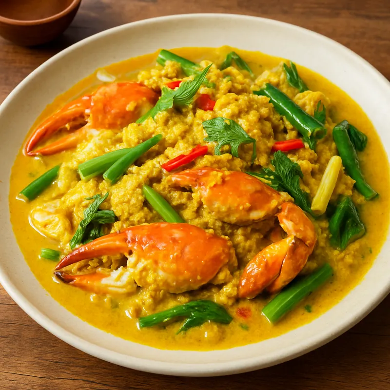 Poo Pad Pong Kari (Krabbe in gelbem Curry)