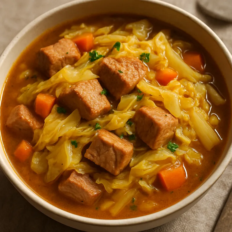 Schweinefleisch-Kohl-Eintopf