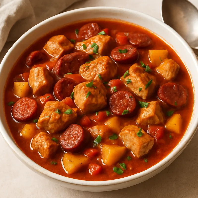 Schweinefleisch-Chorizo-Eintopf