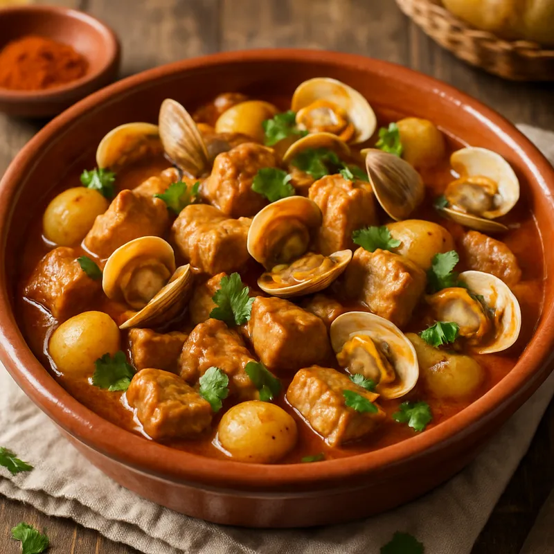 Schweine- und Muschelragout Algarve