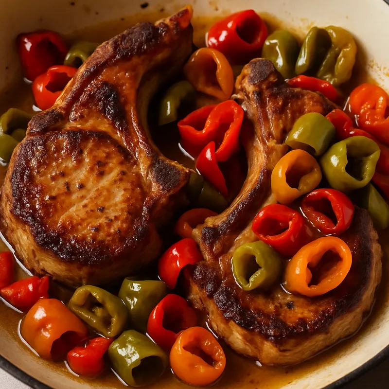 Schweinekoteletts mit Essigpaprika