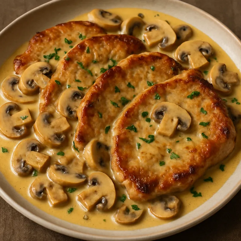 Schweineschnitzel mit Pilzen
