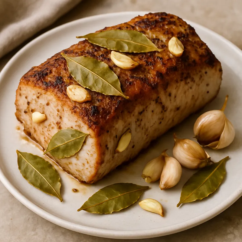 Schweinefilet mit Lorbeer und Knoblauch