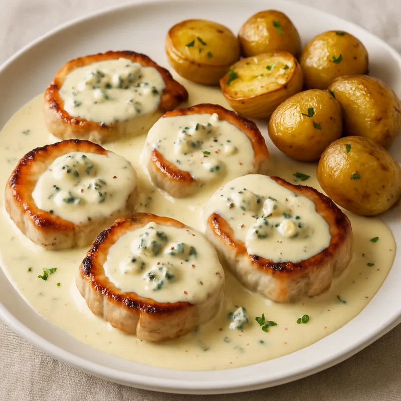 Schweinemedaillons mit Roquefort