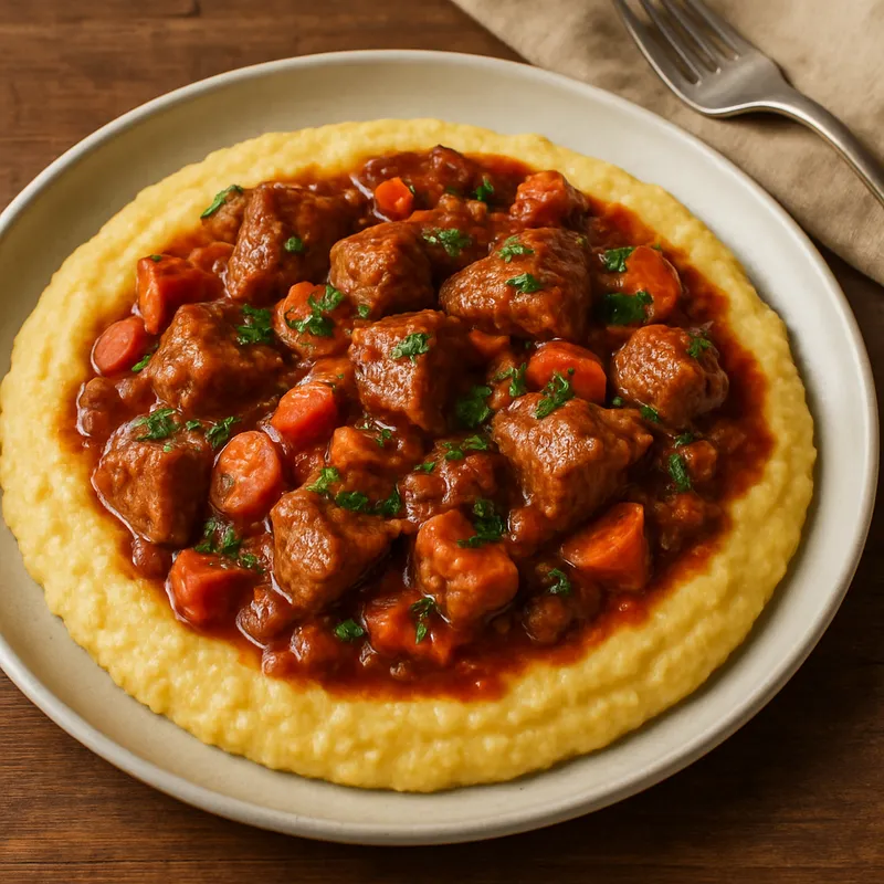 Schweineragout mit Polenta