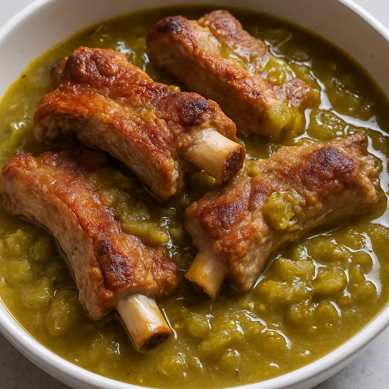 Schweinerippchen in grüner Chilisauce