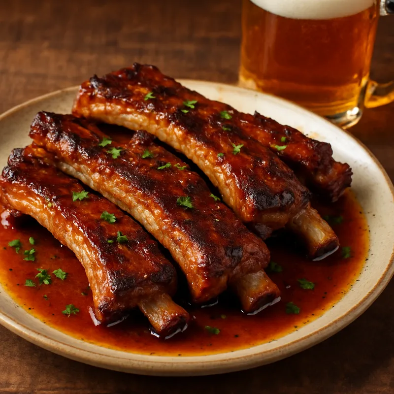 Schweinerippchen in Bier