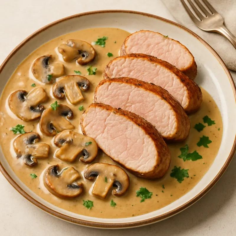 Schweinefilet mit Champignonsoße