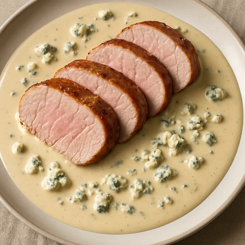 Schweinefilet mit Roquefort-Sauce