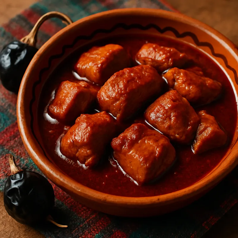 Schweinefleisch mit Cascabel-Chili