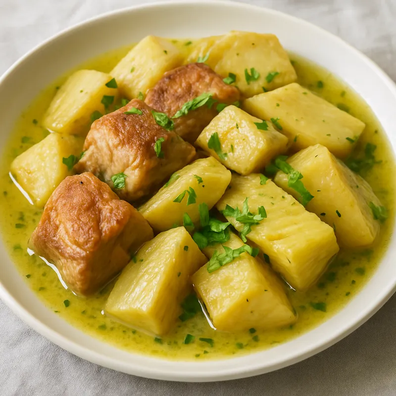 Schweinefleisch mit Knollensellerie (Hirino Me Selino)