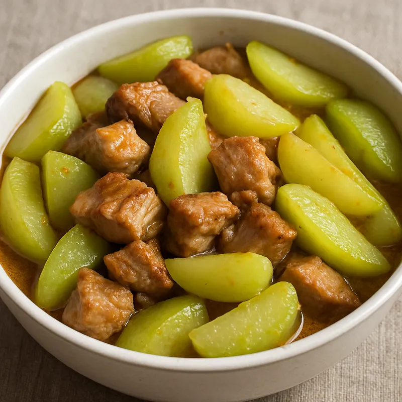 Schweinefleisch mit Chayote