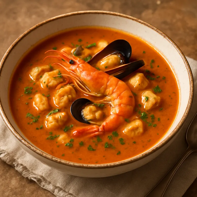 Portugiesische Meeresfrüchte-Bisque