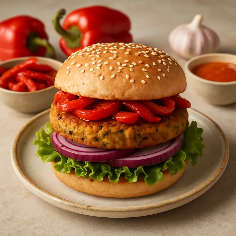 Veggie-Burger auf Portugiesische Art