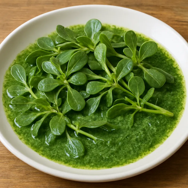Portulak in grüner Sauce