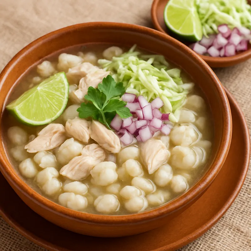 Pozole Blanco (Weißer Hominy-Eintopf)