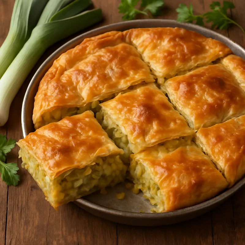 Prasopita Thessalien (Lauchkuchen aus Thessalien)