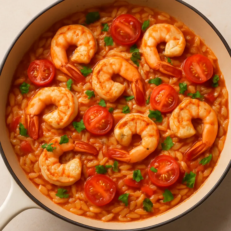 Garnelen-Tomaten-Orzo