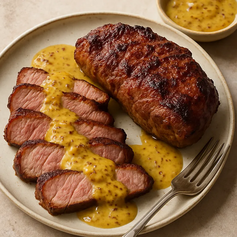 Presa-Schweineschulter mit Senf