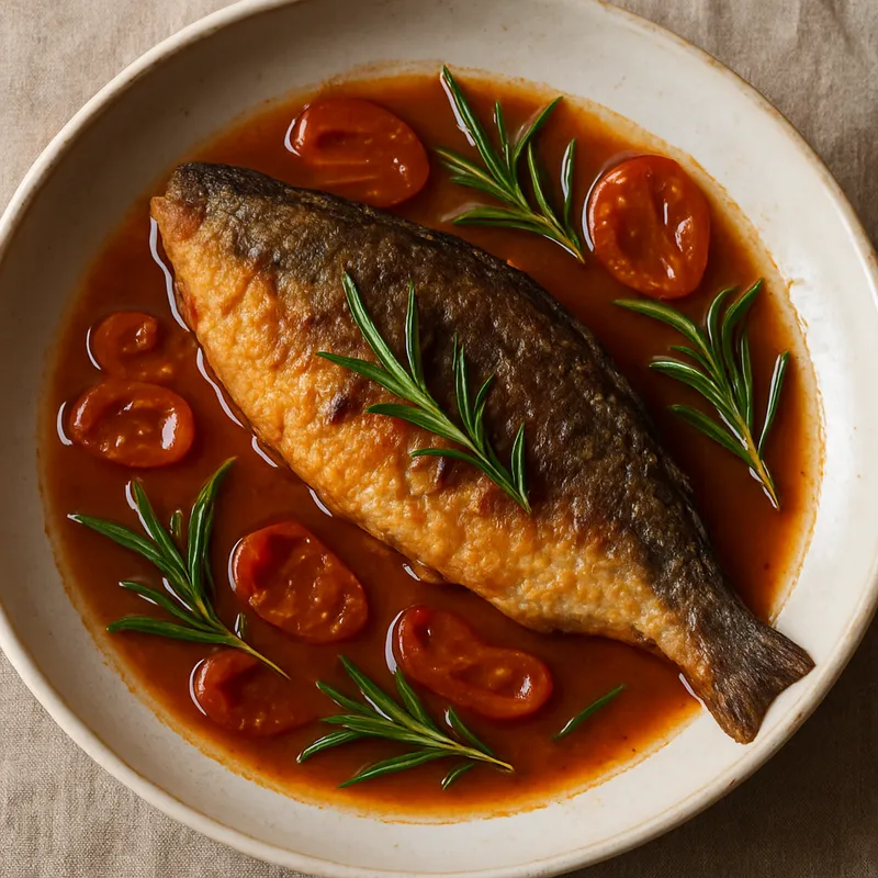 Psari Savoro (Gebratener Fisch mit Rosmarin-Essig)