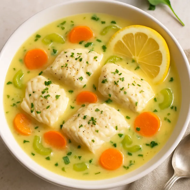 Psarosoupa Avgolemono (Griechische Fischsuppe mit Ei-Zitronen-Sauce)