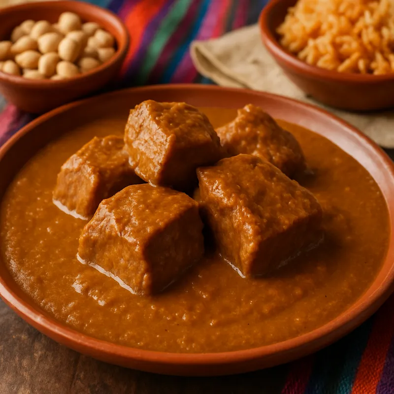 Puerco Encacahuatado (Schweinefleisch in Erdnusssauce)