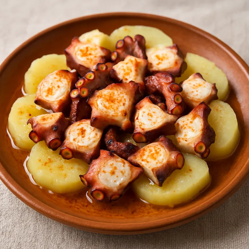 Pulpo con Cachelos (Tintenfisch mit Kartoffeln)