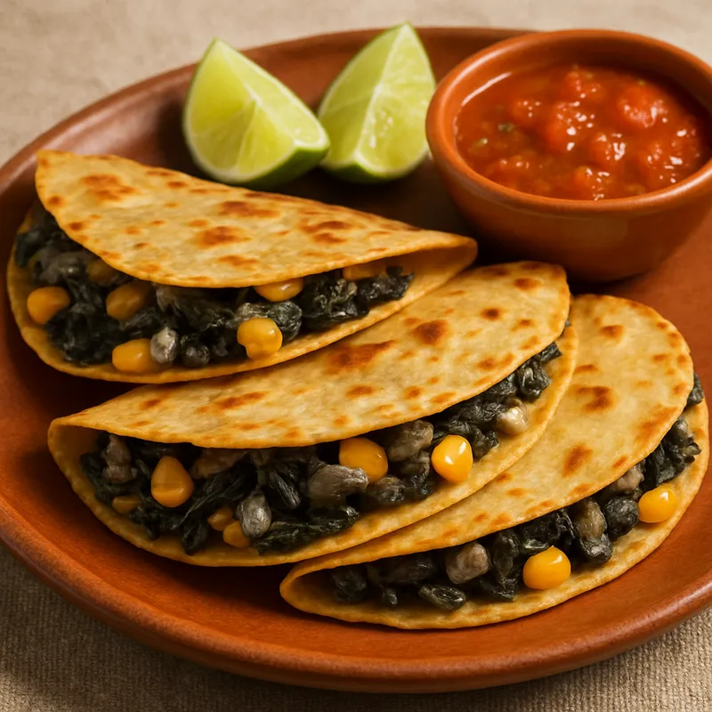 Quesadillas mit Huitlacoche (Mexikanischer Maistüffel)