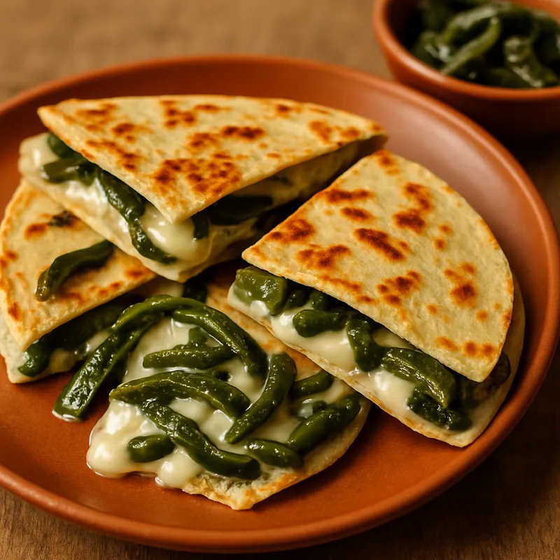 Quesadillas mit Poblano-Streifen (Quesadillas de Rajas)