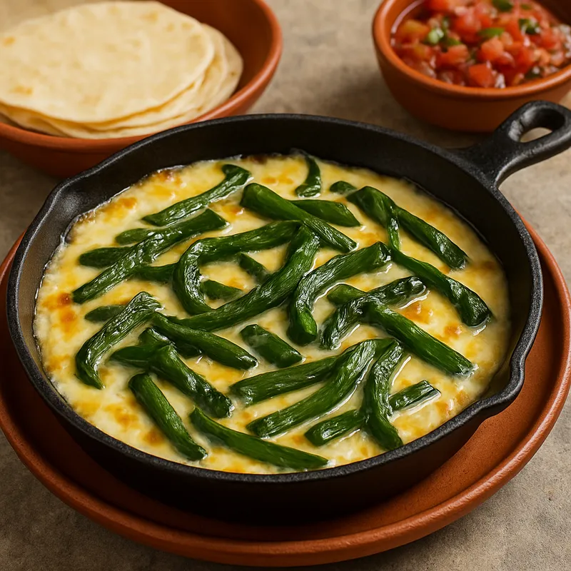 Queso Fundido mit Poblano-Streifen