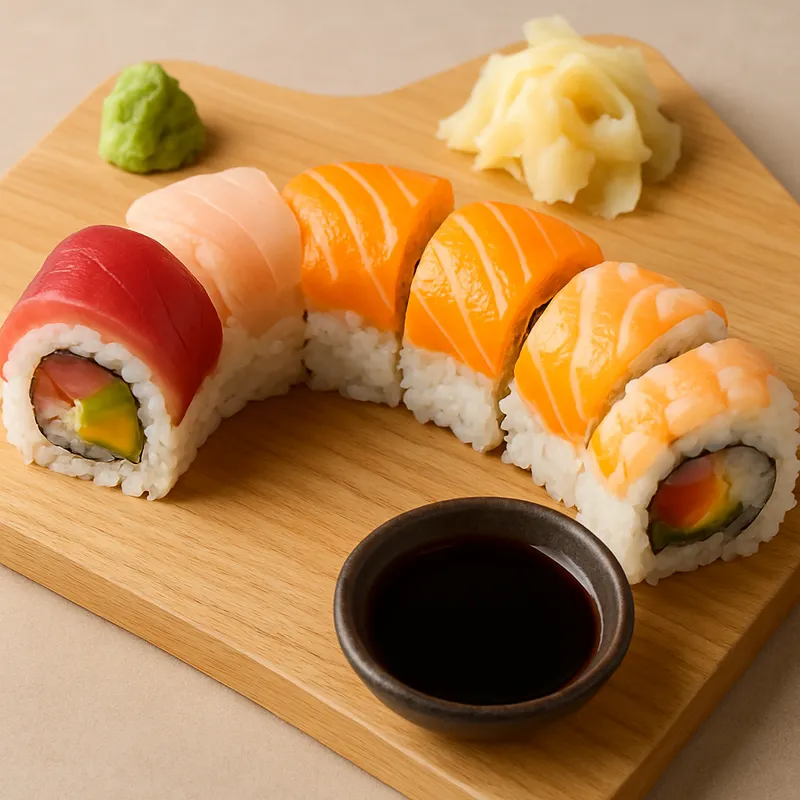 Rainbow Roll (Bunter Sushi-Roll)