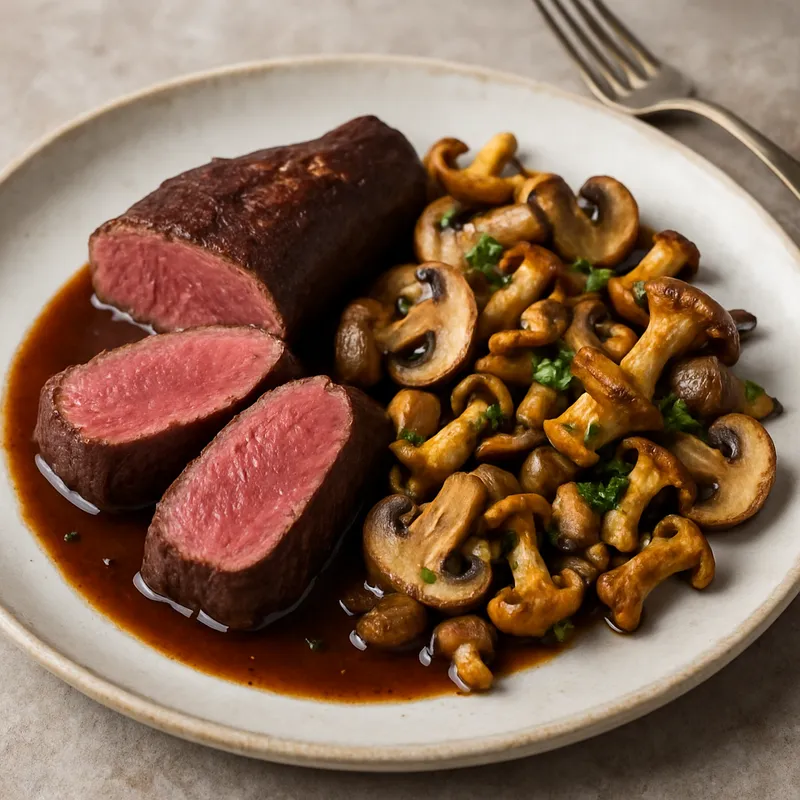 Rehfilet mit Pilzen