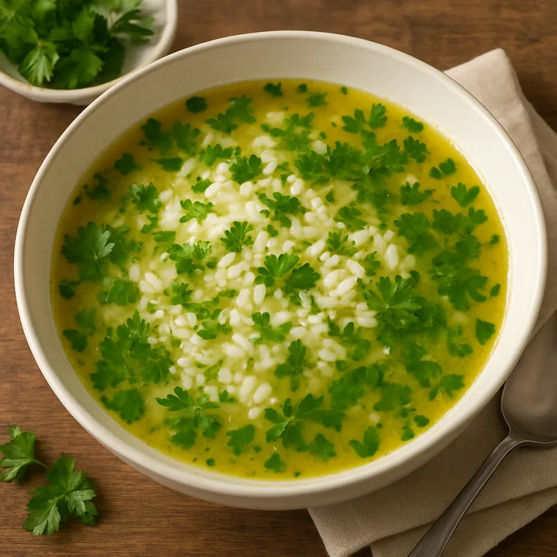 Reis-Petersilien-Suppe