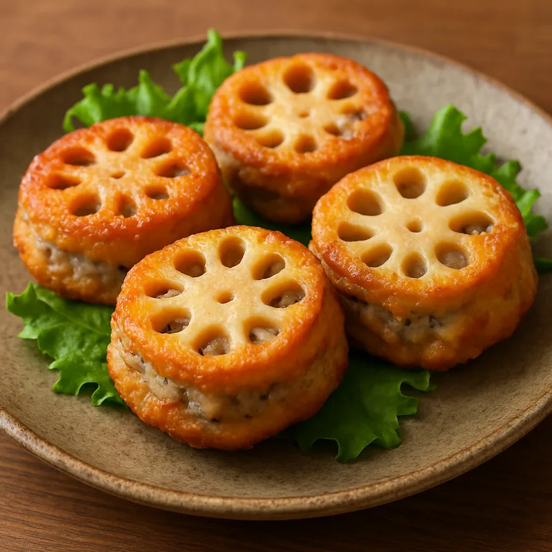 Renkon Hasami Age (Gefüllte Lotuswurzel-Krapfen)