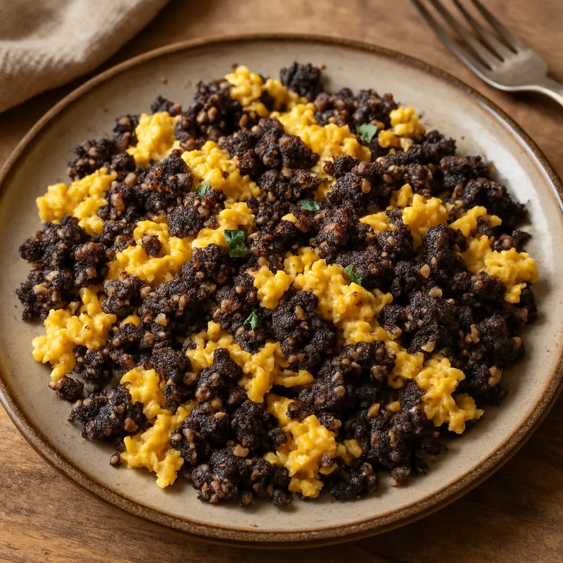 Revuelto de Morcilla (Blutwurst-Rührei)