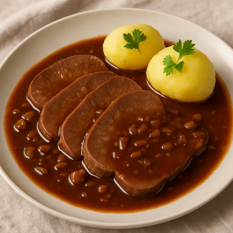 Rinderzunge mit Madeira-Sauce