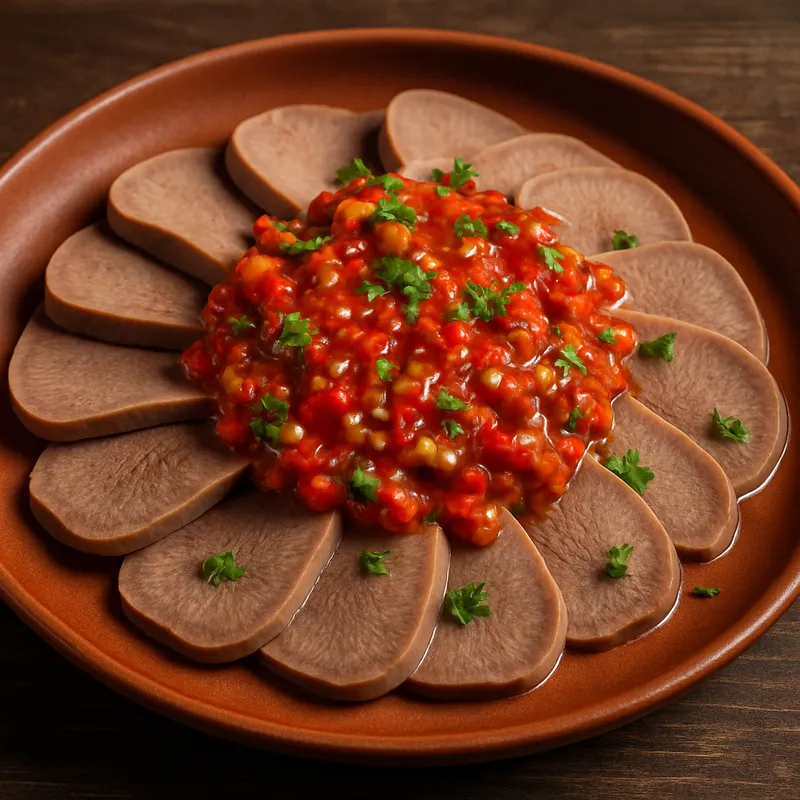 Rinderzunge mit pikanter Sauce
