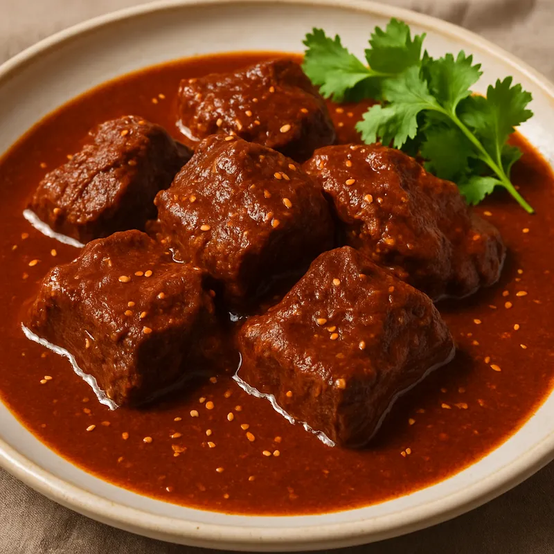 Rindfleisch in roter Mole-Sauce