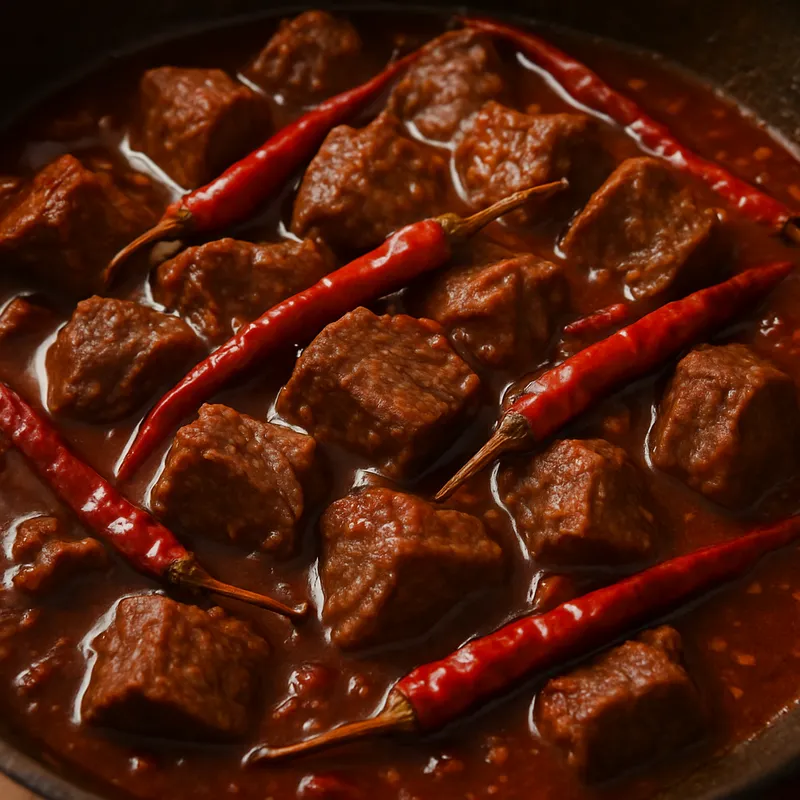 Rindfleisch mit Chile de Arbol