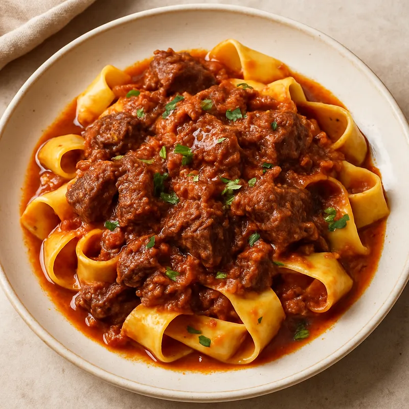 Rindfleisch-Ragù mit Pasta