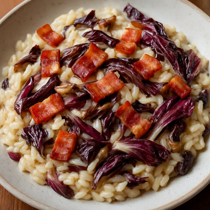 Risotto mit Speck und Radicchio
