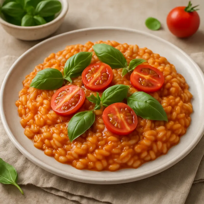 Risotto mit Tomate und Basilikum