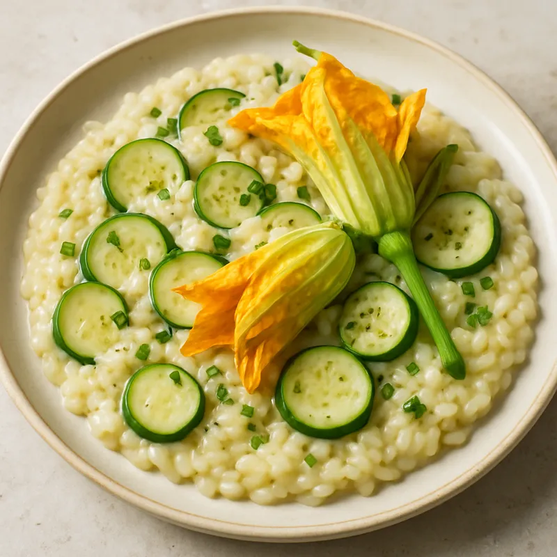 Risotto mit Zucchini und Zucchiniblüten